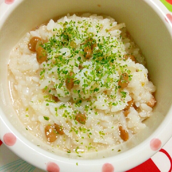 離乳食☆明太子と納豆とモヤシのおじや